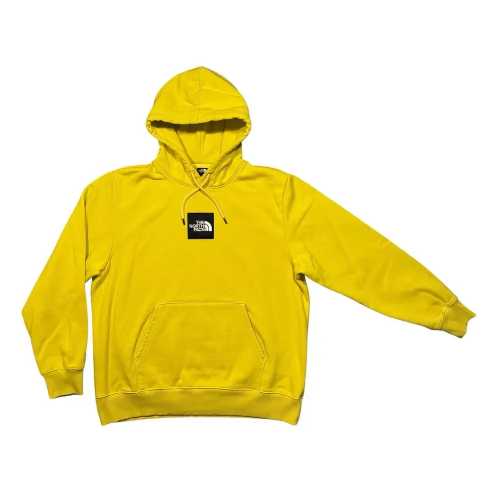 The North Face Acid Yellow Neon Box Logo Heavyweight Relaxed Fit Hoodie Mens XL